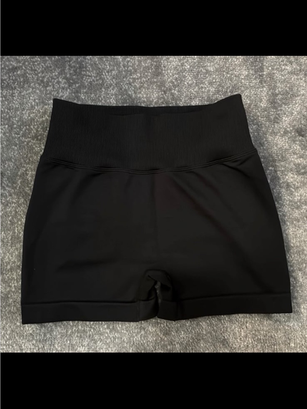 Amazon Women's Black Ribbed-Waist Bike Shorts